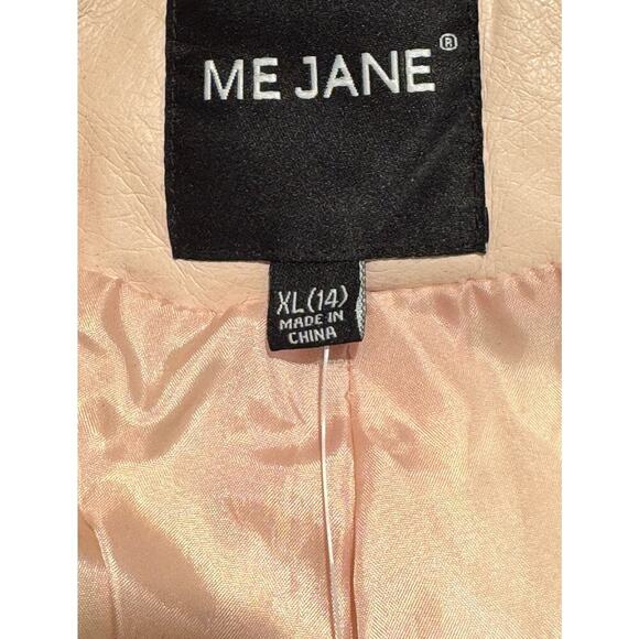 Me Jane Moto Jacket with Embroidered Flowers on Sleeve GIRLS SIZE 14 - Picture 8 of 9